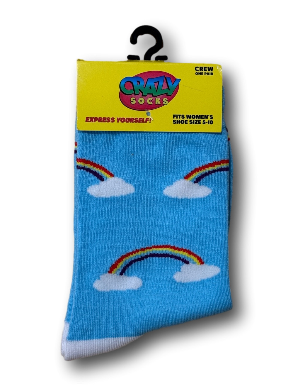 3/$15 Rainbows & Clouds Funny Novelty Crew Socks - NWT
